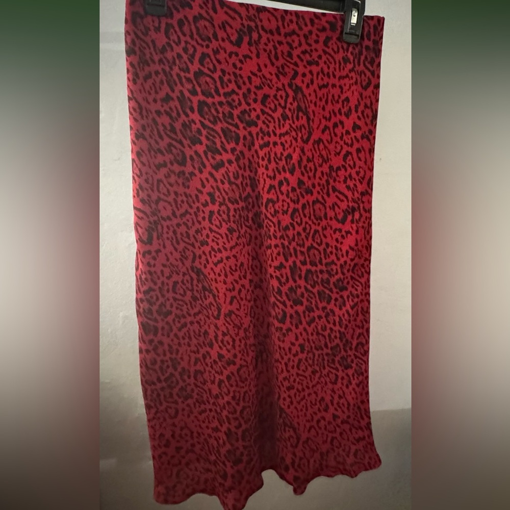 Socialite Red Leopard Print Skirt